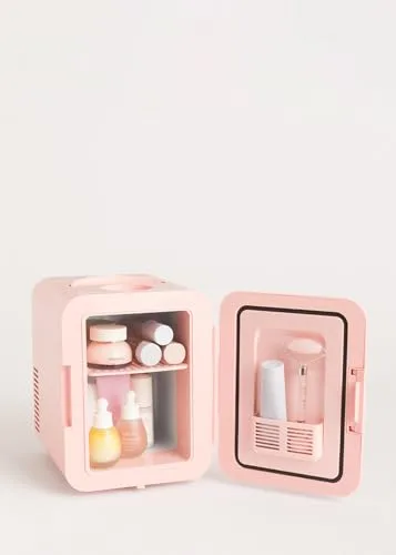 CREATE ▫️ / FRIDGE MINI BOX/Mini-frigorífico para cosméticos em rosa pastel/Design retro, função de refrigeração e aquecimento, capacidade de 4 L, fácil de transportar, 48 W 4