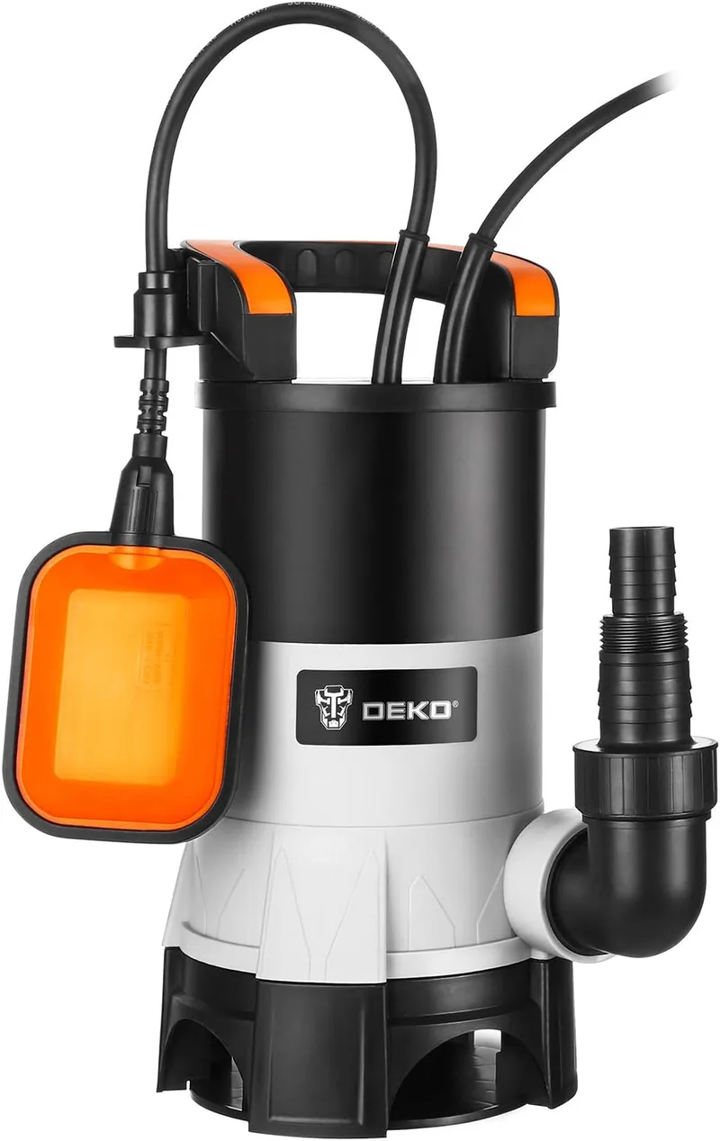 DEKO ▫️ 400W Bomba para águas sujas com interrutor de boia e caudal máximo de 8000L / H, corpos estranhos até 35 mm, para rega de piscinas, banheiras e jardins