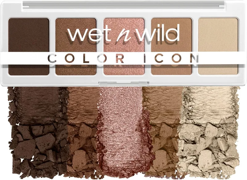 Wet n Wild ▫️ Icon 5-Pan Colour Palette, Paleta de Sombras para os Olhos, 5 Cores Intensamente Pigmentadas para Maquilhagem Diária, Fórmula de Longa Duração e Fácil de Misturar, Walking On Eggshells