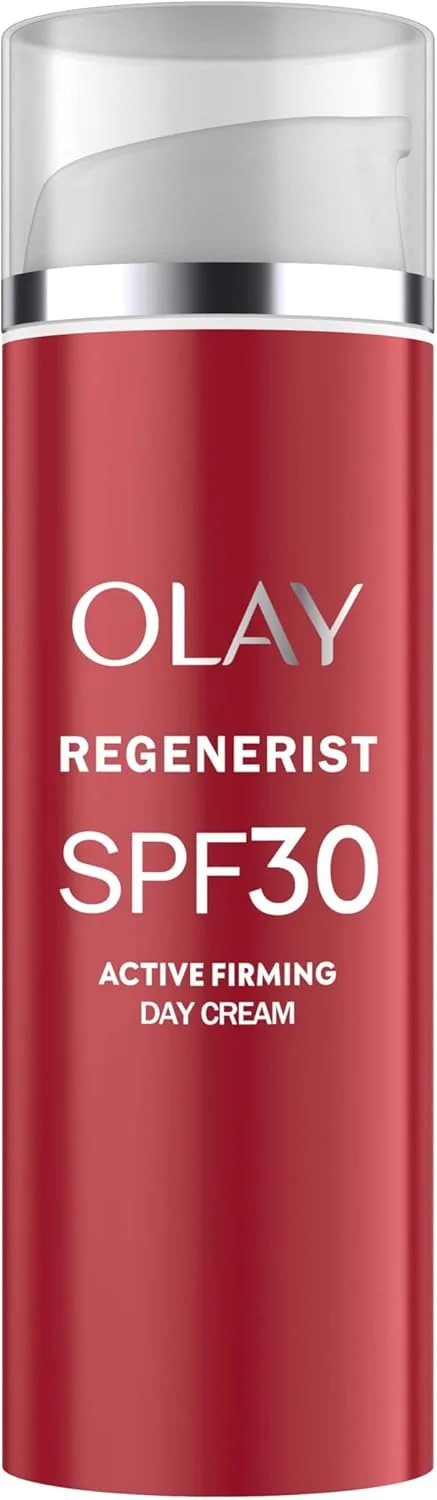 Olay ▫️ Regenerist Creme Facial de Dia Antirrugas FPS 30, 50 ml | Com niacinamida e peptídeos, ajuda a hidratar, reafirmar e melhorar o aspeto das linhas e rugas