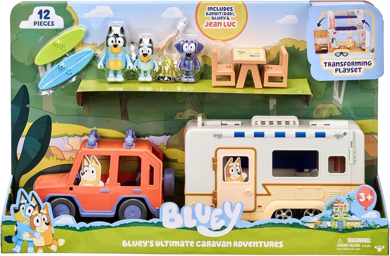 Conjunto de jogo Bluey Caravan, 6,3-7,6 cm Figuras