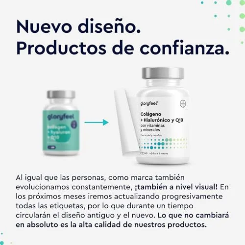 Gloryfeel ▫️ Colagénio marinho hidrolisado + Ácido hialurónico + Magnésio + CoQ10 + Zinco + Vitaminas A, C, D e B12 - Articulações fortes, pele suave e energia - Testado em laboratório 2
