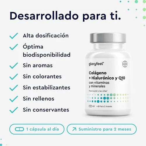 Gloryfeel ▫️ Colagénio marinho hidrolisado + Ácido hialurónico + Magnésio + CoQ10 + Zinco + Vitaminas A, C, D e B12 - Articulações fortes, pele suave e energia - Testado em laboratório 5
