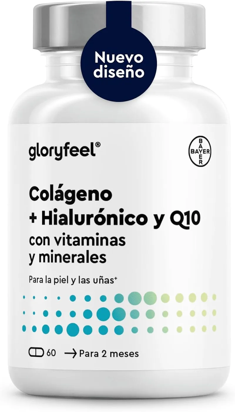 Gloryfeel ▫️ Colagénio marinho hidrolisado + Ácido hialurónico + Magnésio + CoQ10 + Zinco + Vitaminas A, C, D e B12 - Articulações fortes, pele suave e energia - Testado em laboratório