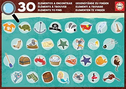 Educa ▫️ Detetives Piratas, Puzzle Infantil de 50 peças, Monta-o e procura os objetos escondidos, a partir dos 4 anos (18896) 3