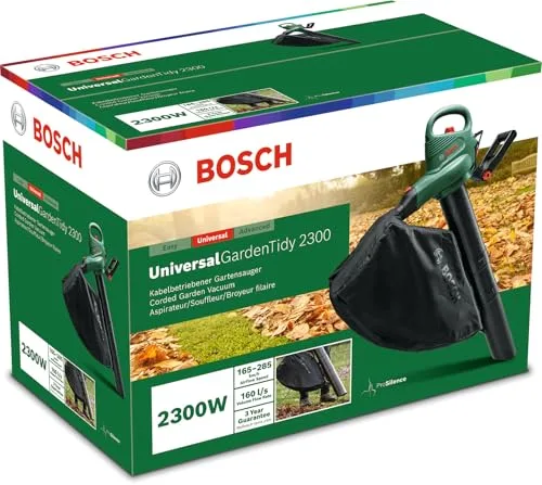 Bosch ▫️ Aspirador e soprador de folhas elétrico UniversalGardenTidy 2300 (2300 W, saco coletor de 45 l, velocidade variável, para soprar, aspirar e triturar folhas, na caixa) 2