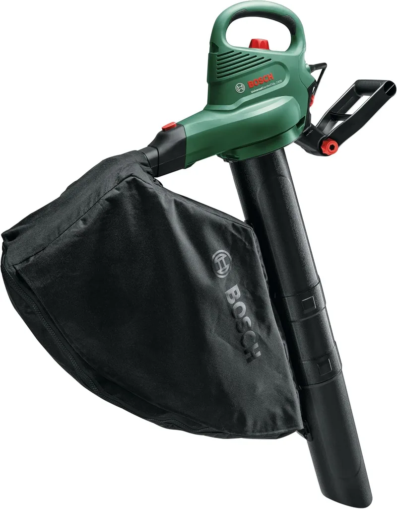 Bosch ▫️ Aspirador e soprador de folhas elétrico UniversalGardenTidy 2300 (2300 W, saco coletor de 45 l, velocidade variável, para soprar, aspirar e triturar folhas, na caixa)