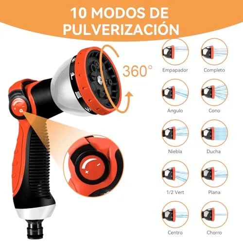 Yofidra ▫️ Mangueira de Jardim Extensível 15 m/50 pés, Pistola Leve com 10 Funções 3