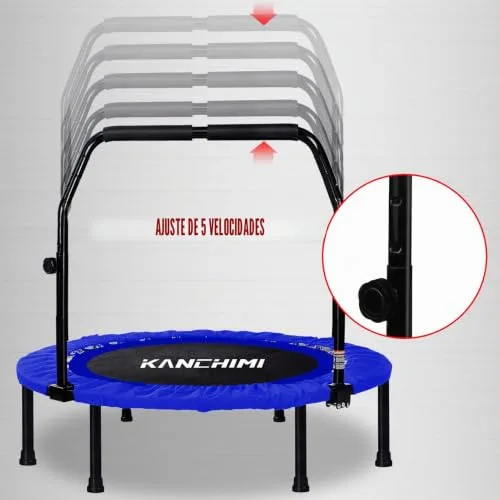 Kanchimi ▫️ Mini-trampolim dobrável de 40 polegadas para exercício em recintos fechados, com pega, capacidade máxima de 150 kg 4