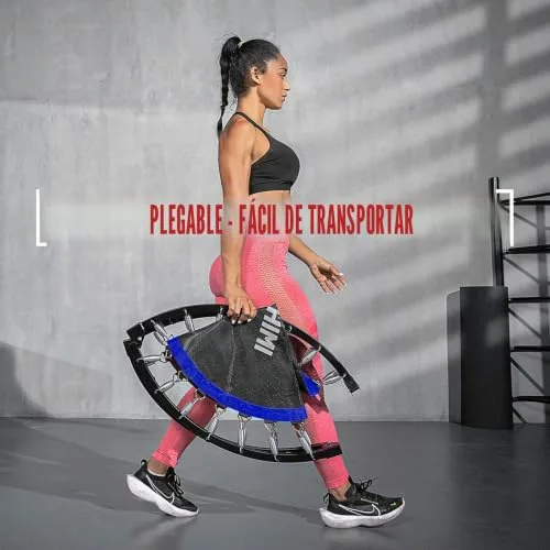Kanchimi ▫️ Mini-trampolim dobrável de 40 polegadas para exercício em recintos fechados, com pega, capacidade máxima de 150 kg 7