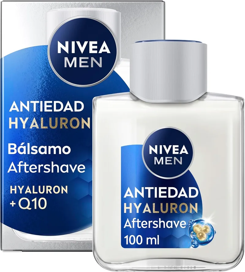 NIVEA MEN ▫️ Hyaluron Bálsamo Pós-Barba Antienvelhecimento com Ácido Hialurónico (1 x 100 ml), bálsamo hidratante para acalmar a pele após o barbear, bálsamo facial refrescante