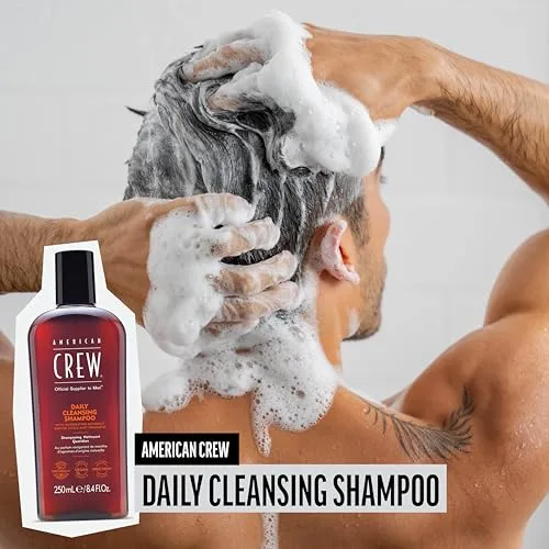 American Crew ▫️ Daily Cleansing Shampoo, Champô de Limpeza, Cabelo Normal a Oleoso, Elimina Impurezas e Hidrata, Ingredientes de Origem Natural, Fórmula Vegana, Sem Silicones, para Homens 2