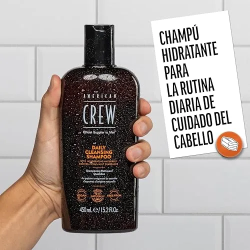 American Crew ▫️ Daily Cleansing Shampoo, Champô de Limpeza, Cabelo Normal a Oleoso, Elimina Impurezas e Hidrata, Ingredientes de Origem Natural, Fórmula Vegana, Sem Silicones, para Homens 6