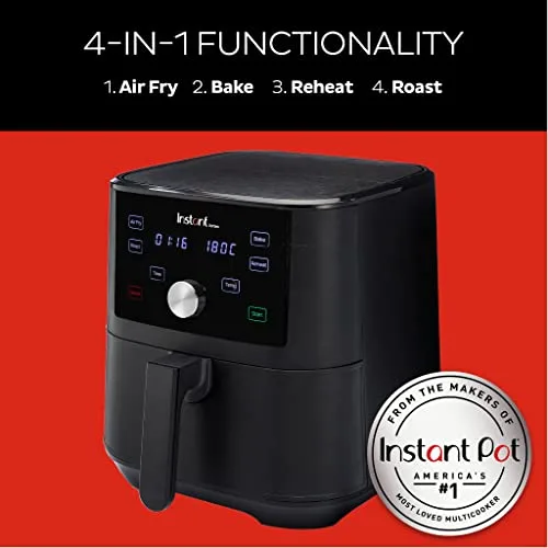 Instant Pot ▫️ Vortex 4 em 1: Fritadeira de Ar Quente Digital Antiaderente com Temporizador e Funções de Forno e Aquecedor, 1 700 W – 5,7 L 2