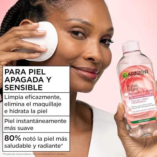 Garnier ▫️ SkinActive Água Micelar com Água de Rosas Fórmula Vegana, 400 ml 2