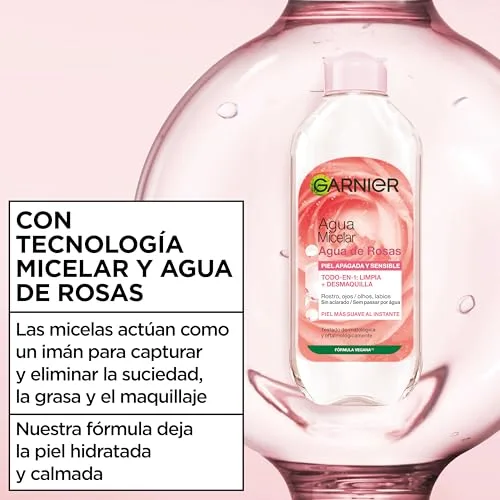 Garnier ▫️ SkinActive Água Micelar com Água de Rosas Fórmula Vegana, 400 ml 3