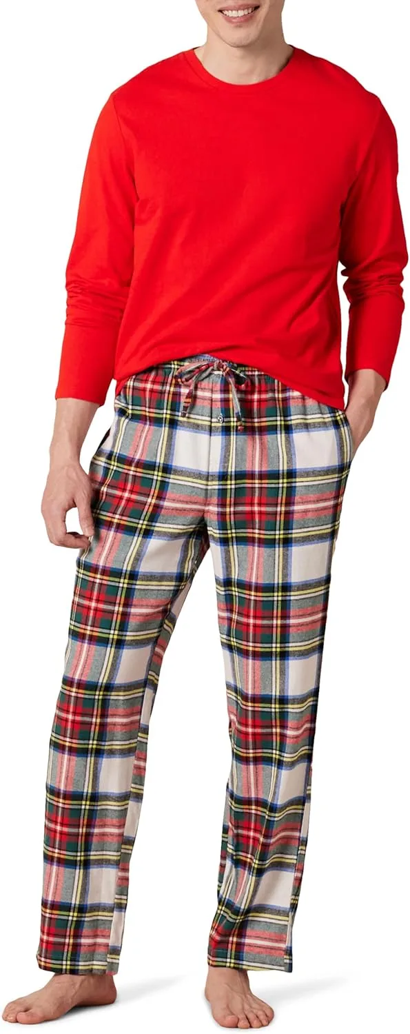Amazon Essentials ▫️ Conjunto de pijama para homem, com calças de flanela e camisola de manga comprida