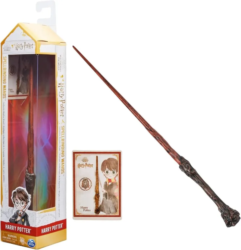 Wizarding World ▫️ Mundo Mágico - Harry Potter Varinha de Luxo 30 cm com Cartão de Feitiço - Presentes Harry Potter - Brinquedos para Crianças 6 Anos + - Presentes para Crianças 6 Anos + - Presentes para Crianças 6 Anos +