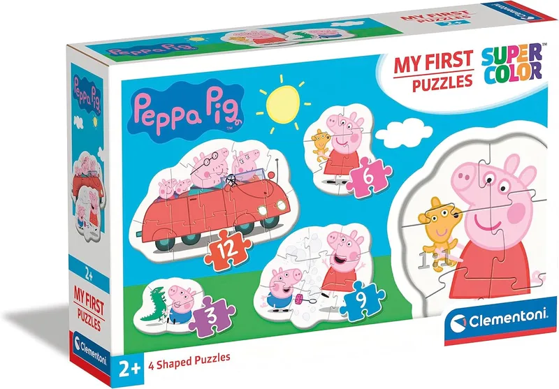 Clementoni ▫️ Os meus primeiros puzzles Conjunto de 3-6-9-12 peças Peppa Pig- Progressivo (20829)