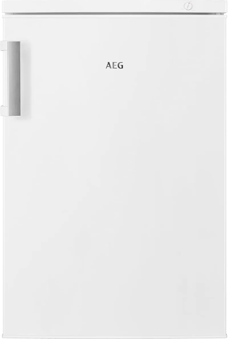 AEG ▫️ ATB48E1AW Congelador vertical, 85 L de capacidade, independente, Indicadores LED interiores, Controlo eletromecânico, Porta reversível, 38 dB, Branco, 845x560x575 mm, Classe E de energia