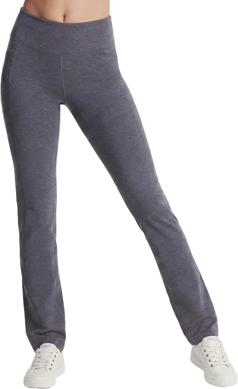 Skechers ▫️ Go Walk Calças de Cintura Alta Joy – Elásticas em 4 direções, com absorção de humidade, cintura em camadas - Leggings para mulher