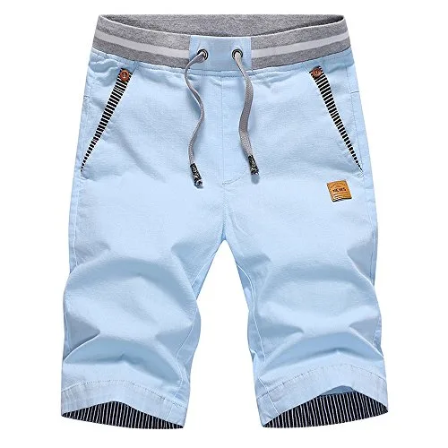 ZOXOZ ▫️ Calções de homem em algodão para o verão com bolsos 3