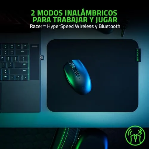Razer ▫️ Orochi V2 - Rato de jogos sem fios portátil com até 950 horas de autonomia da bateria (design ultraleve, 2 modos sem fios, interruptores mecânicos) Preto 3