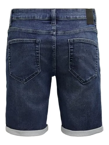Only & Sons ▫️ Homem O&S Calções de ganga Capri 3/4 Bermudas Calções de verão Calções de lazer ONSPLY 4