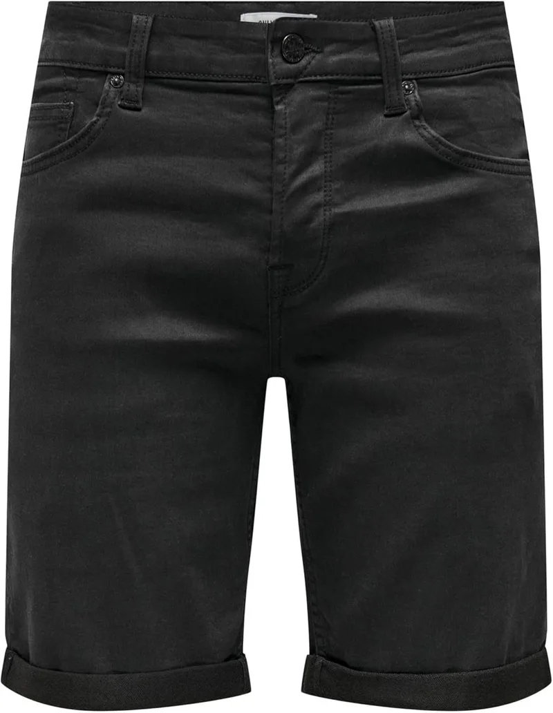 Only & Sons ▫️ Onsply Reg Blk Jog Sht Pk 8581 Dnm Noos Calções de ganga para homem