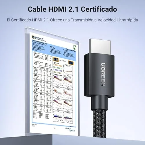 UGREEN ▫️ Cabo HDMI 2.1 certificado para 10K, 8K a 60 Hz, 4K a 120 Hz e 48 Gbps (2 m) 2