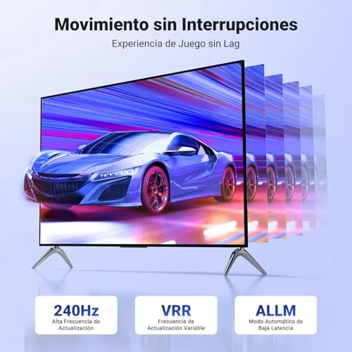 UGREEN ▫️ Cabo HDMI 2.1 certificado para 10K, 8K a 60 Hz, 4K a 120 Hz e 48 Gbps (2 m) 4