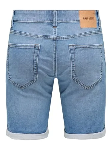 Only & Sons ▫️ Homens O&S Calções de ganga Capri 3/4 Calções Bermudas Calções de verão Calções de lazer ONSPLY 4