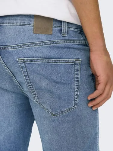 Only & Sons ▫️ Homens O&S Calções de ganga Capri 3/4 Calções Bermudas Calções de verão Calções de lazer ONSPLY 6
