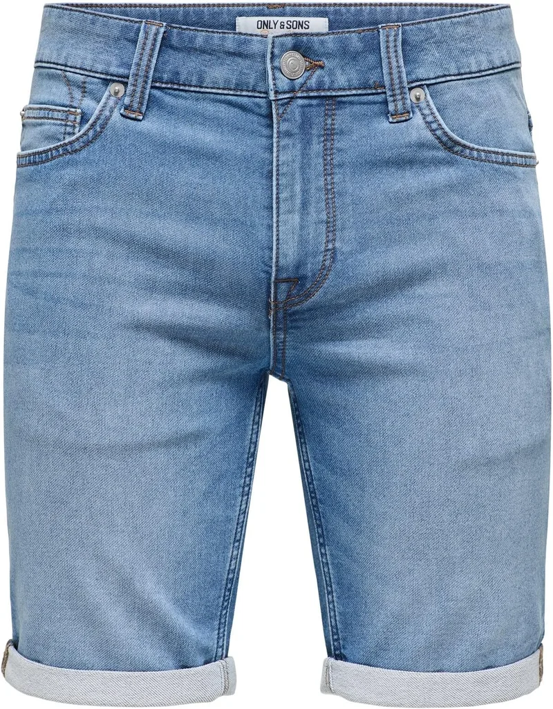 Only & Sons ▫️ Homens O&S Calções de ganga Capri 3/4 Calções Bermudas Calções de verão Calções de lazer ONSPLY