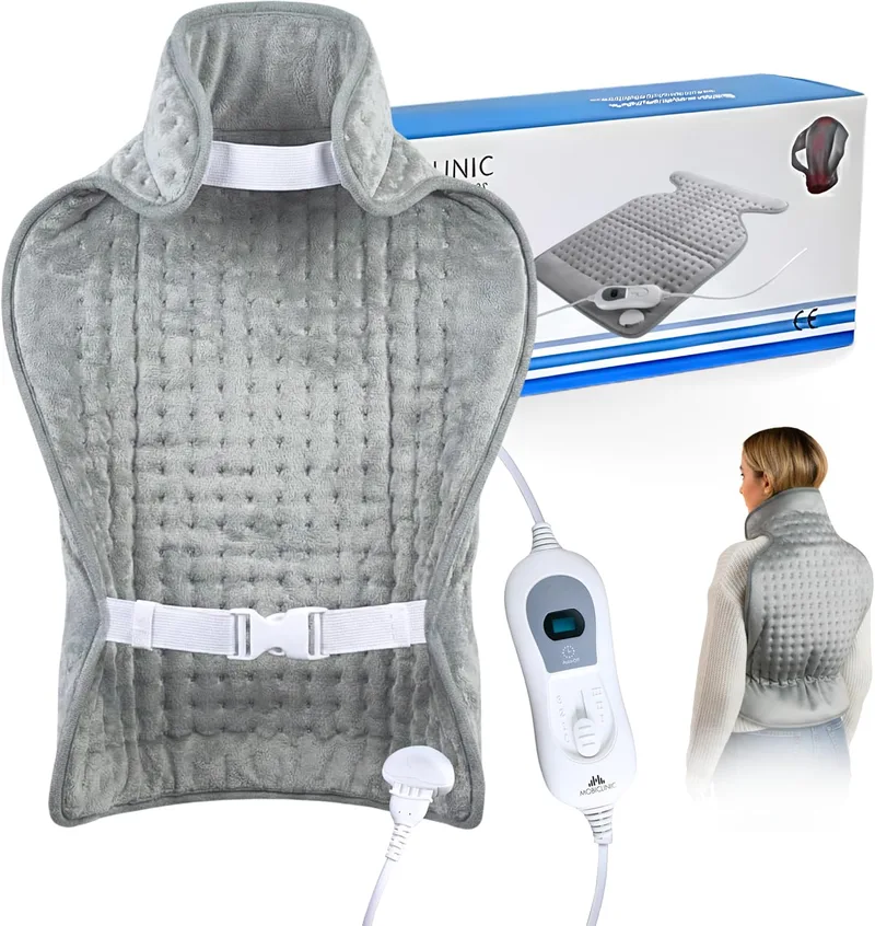 Mobiclinic ▫️ Almofada elétrica, Para as costas e pescoço, 62x43, Consumo muito baixo, 100 W, Térmica, 3 níveis de calor, Desligamento automático, Lavável, Para as costas, Tapete