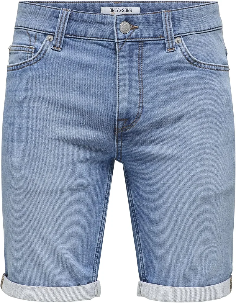 Only & Sons ▫️ Homens O&S Calções de ganga Capri 3/4 Bermudas Calções de verão Calções de lazer ONSPLY