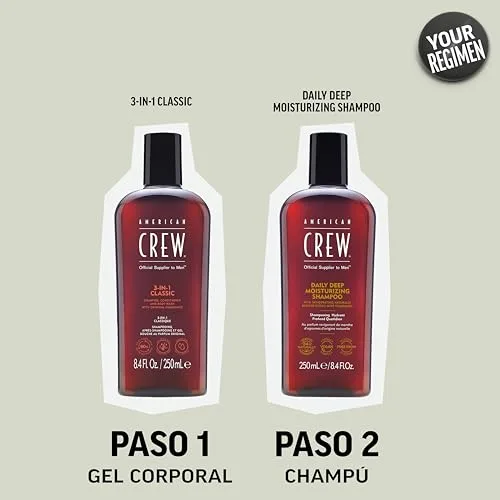 American Crew ▫️ Daily Deep Moisturizing Shampoo, Champô hidratante para uso diário, proporciona hidratação e suavidade, ingredientes naturais, sem silicones, para todos os tipos de cabelo, para homens 4