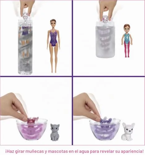 Barbie ▫️ Conjunto de festa Color Reveal para oferecer, bonecas-surpresa com acessórios e jogo de mesa (Mattel GXJ88) 3
