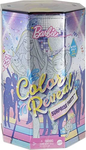 Barbie ▫️ Conjunto de festa Color Reveal para oferecer, bonecas-surpresa com acessórios e jogo de mesa (Mattel GXJ88) 6