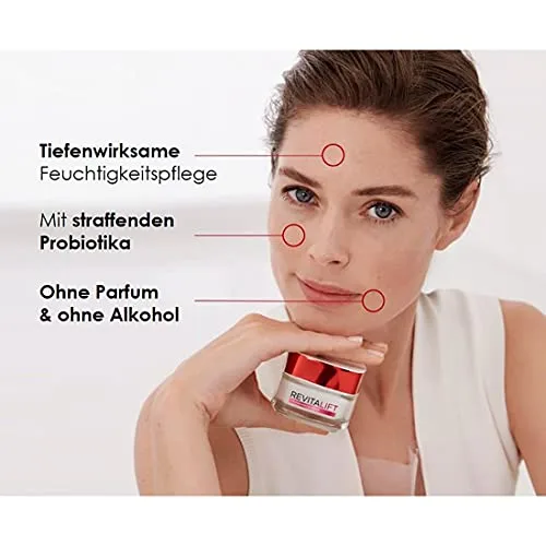 L'Oreal Paris ▫️ L'Oréal Paris hidratante sem perfume para mulher: suaviza as rugas e dá à pele um aspeto mais jovem com pro-retinol e extratos probióticos, Revitalift, 1 x 50 ml 2