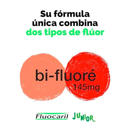 FLUOCARIL ▫️ Junior Bi-Fluoré 145 mg Pasta dentífrica anticárie com sabor a frutos vermelhos e esmalte reforçado, fortalece os primeiros dentes definitivos, eficácia clinicamente comprovada, 75 ml 3