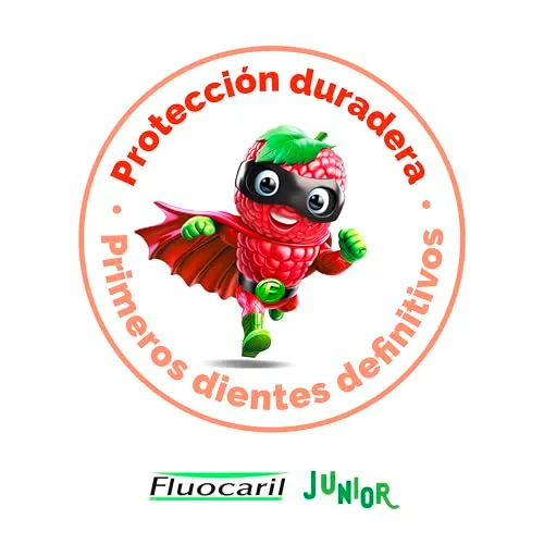 FLUOCARIL ▫️ Junior Bi-Fluoré 145 mg Pasta dentífrica anticárie com sabor a frutos vermelhos e esmalte reforçado, fortalece os primeiros dentes definitivos, eficácia clinicamente comprovada, 75 ml 4