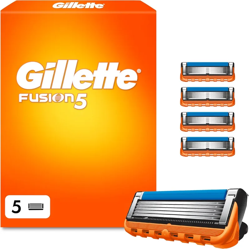 Gillette ▫️ Fusion 5 Lâminas de barbear para homem, embalagem com 5 lâminas de substituição ()
