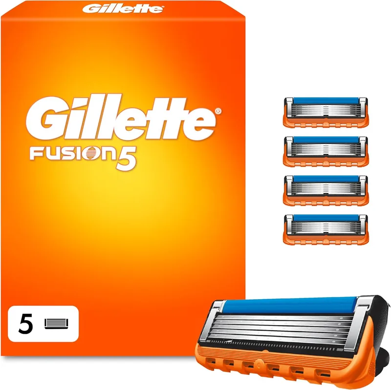 Gillette ▫️ Fusion 5 Lâminas de barbear para homem, embalagem com 5 lâminas de recambio ()