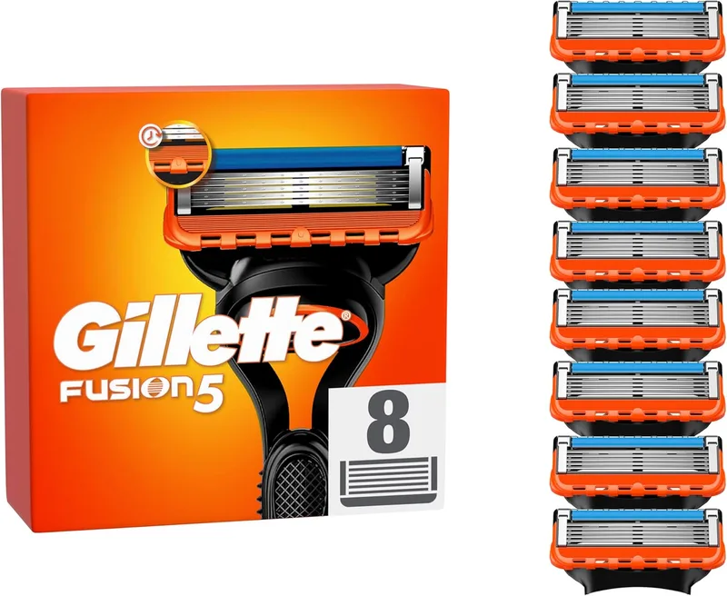 Gillette ▫️ Fusion 5 Men's Razor Blades, Pack de 8 lâminas de substituição ()