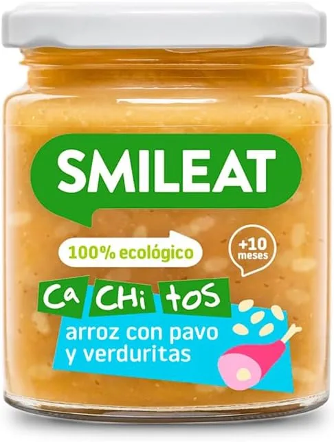 SMILEAT EAT & SMILE ▫️ Smileat - Ca-Chi-Tos Bolo de arroz de peru e legumes - Biológico, sem adição de açúcar, sem sal, sem glúten, sem leite, sem ovos - Ideal para crianças a partir dos 10 meses - 230g