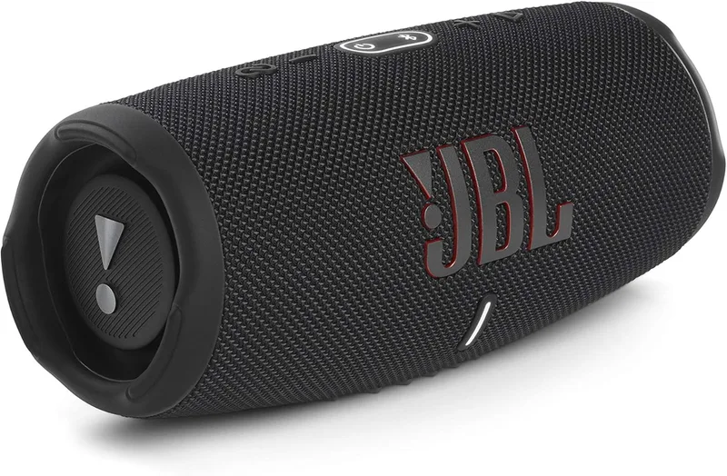JBL ▫️ Charge 5 Altifalante portátil sem fios com Bluetooth e bateria integrada, resistente à água (IP67), com PartyBoost para animar a festa, até 20 horas de reprodução, preto | Som potente Original Pro, 20 horas de reprodução, IP67 resistente à água e ao pó