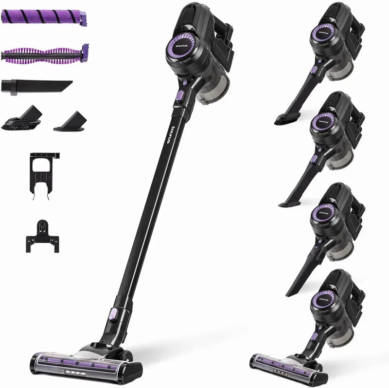 Taurus ▫️ Aspirador HS-2900, 3 em 1: aspirador elétrico, manual e vertical, 50 min. de autonomia, filtro EPA, modos Eco e Turbo, sapata com 2 escovas intercambiáveis, conjunto de acessórios, Preto