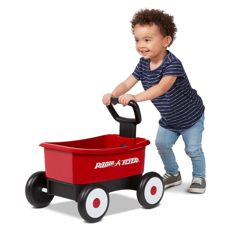 Radio Flyer ▫️ Carro de brincar para andar, empurrar e puxar, carro de brincar vermelho 2 em 1 para crianças pequenas. Para crianças dos 1 aos 4 anos