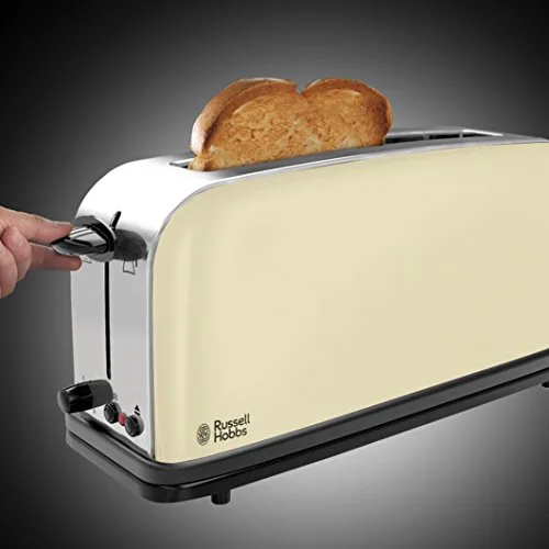 Russell Hobbs ▫️ Colours Plus 21395-56 – Torradeira, ranhura longa e larga, para 2 fatias, aço inoxidável, creme + Colours Plus - Pequena chaleira elétrica 4